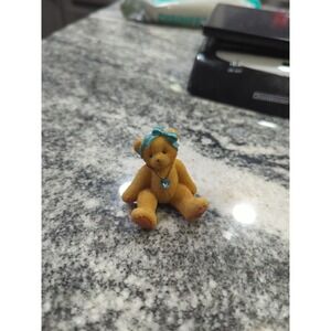 1996 Avon Exclusive Cherished Teddies March Birthstone Bear Figurine MINI